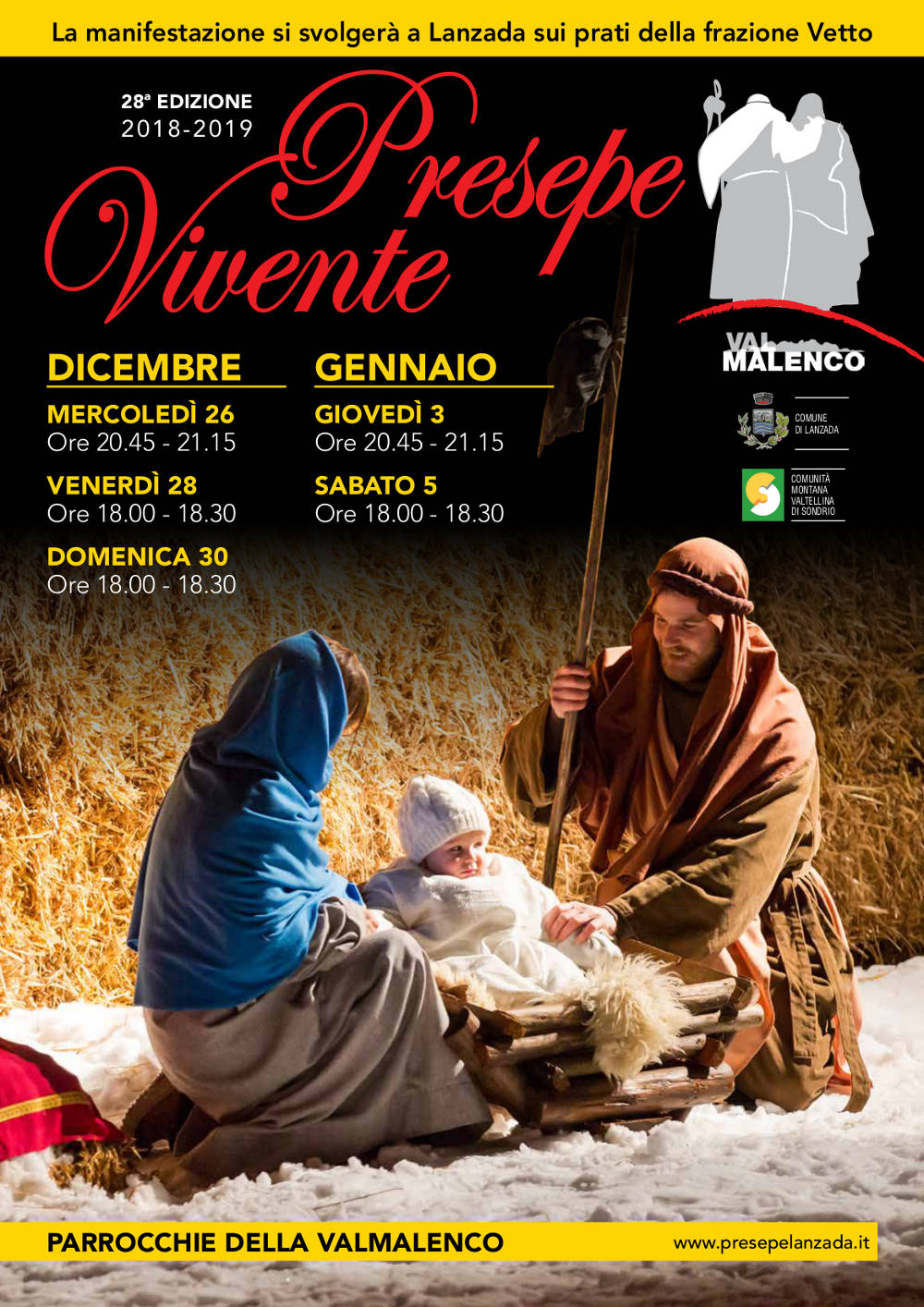 Il Presepe Vivente di Lanzada (Vetto) edizione 28ª 2018-2019